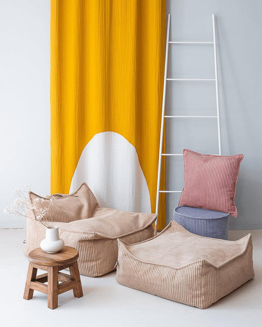 wigiwama Sitzsack Sessel in Beige aus Cord - Kletterling – einfach Kind sein