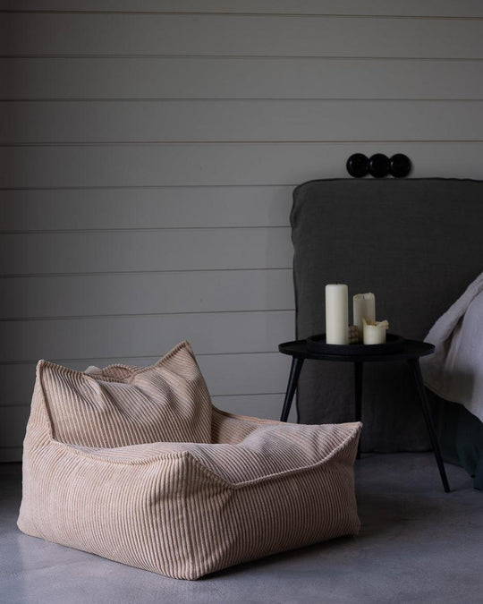 wigiwama Sitzsack Sessel in Beige aus Cord - Kletterling – einfach Kind sein