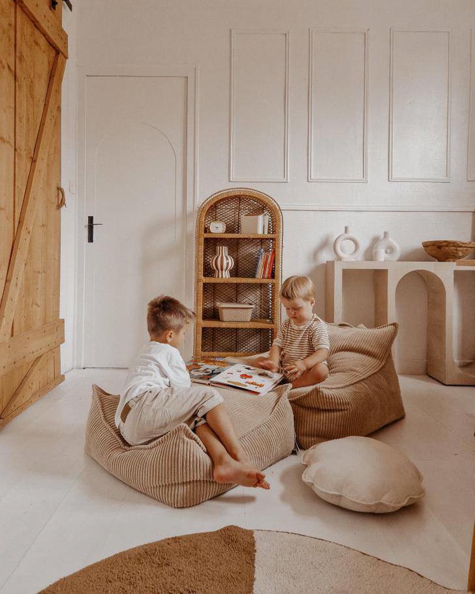 wigiwama Sitzsack Sessel in Beige aus Cord - Kletterling – einfach Kind sein