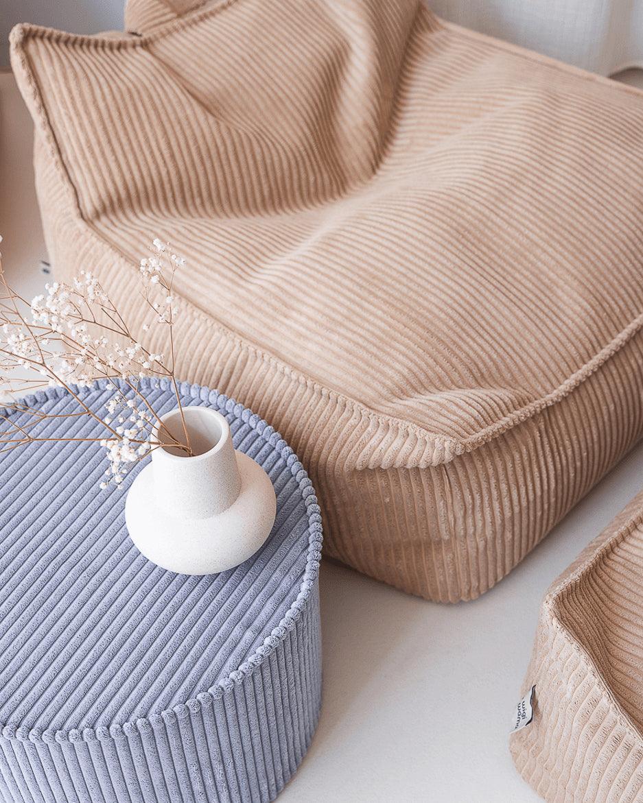 wigiwama Sitzsack Sessel in Beige aus Cord - Kletterling – einfach Kind sein