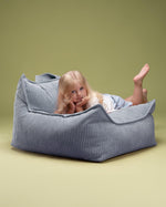 wigiwama Sitzsack Sessel in Blaugrau aus Cord - Kletterling – einfach Kind sein
