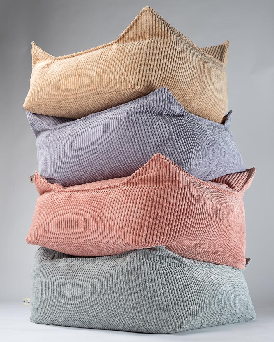 wigiwama Sitzsack Sessel in Blaugrau aus Cord - Kletterling – einfach Kind sein