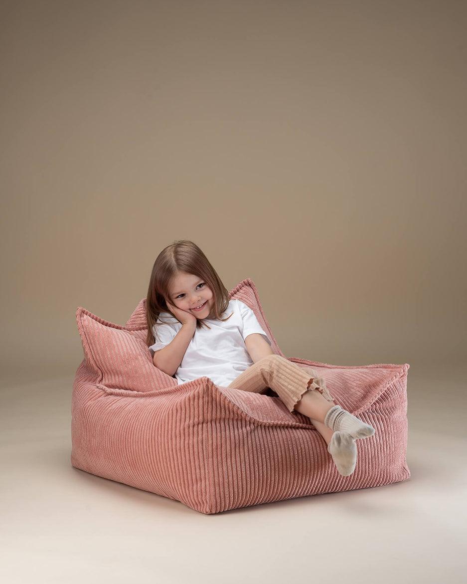 wigiwama Sitzsack Sessel in Altrosa aus Cord - Kletterling – einfach Kind sein