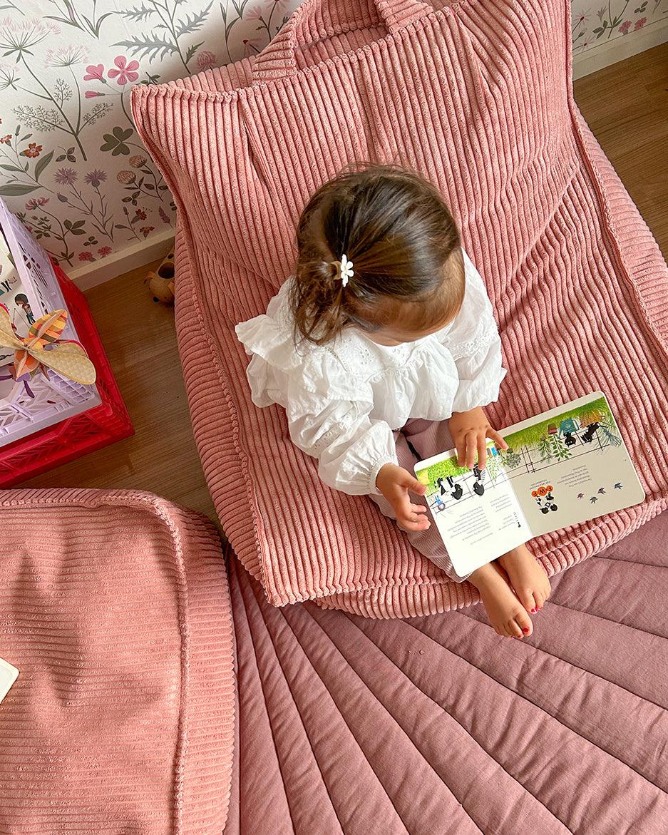 wigiwama Sitzsack Sessel in Altrosa aus Cord - Kletterling – einfach Kind sein