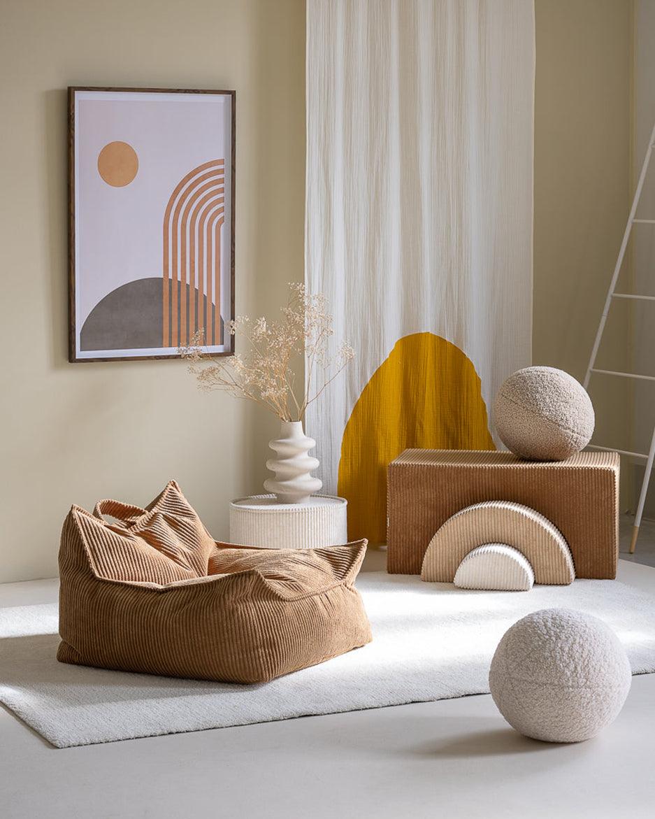 wigiwama Sitzsack Sessel in Toffee aus Cord - Kletterling – einfach Kind sein