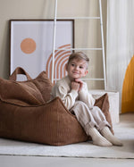 wigiwama Sitzsack Sessel in Toffee aus Cord - Kletterling – einfach Kind sein
