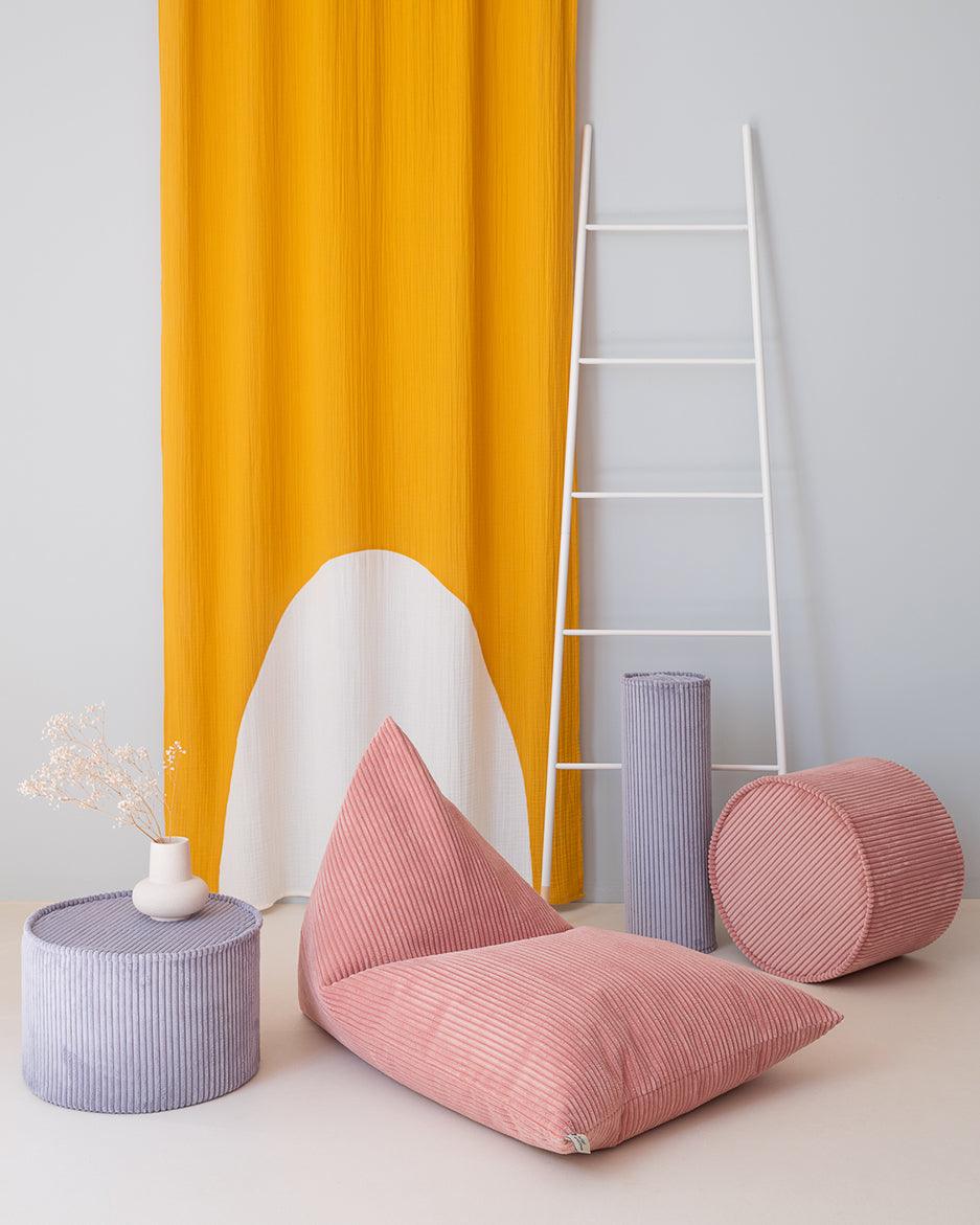 wigiwama Kinder Sitzsack in Altrosa aus Cord - Kletterling – einfach Kind sein