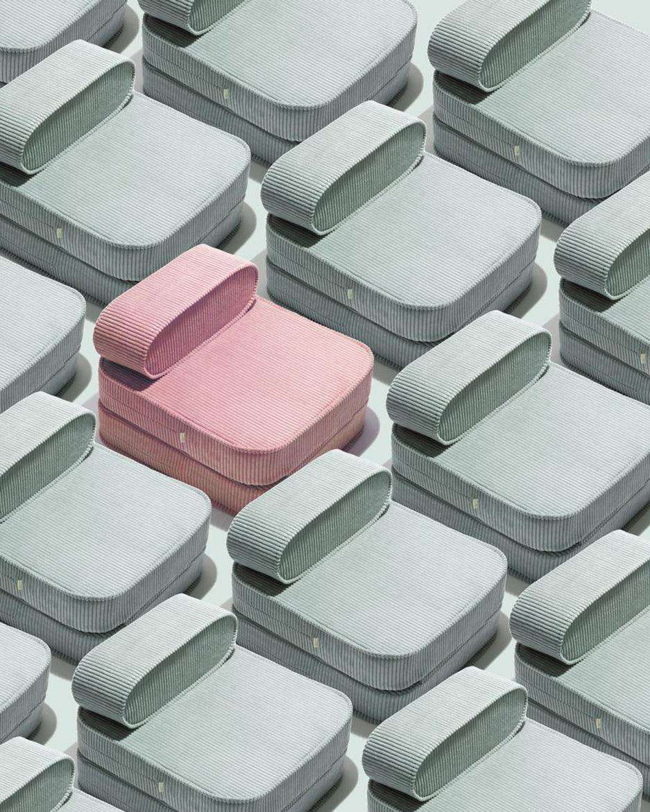 wigiwama Klappmatratze Klappsessel in Softmint aus Cord - Kletterling – einfach Kind sein