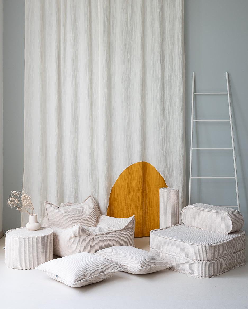 wigiwama Klappmatratze Klappsessel in Creme aus Cord - Kletterling – einfach Kind sein