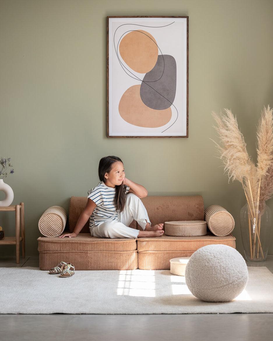 wigiwama Settee in Toffee - Kindersofa und Spielsofa aus Cord - Kletterling – einfach Kind sein