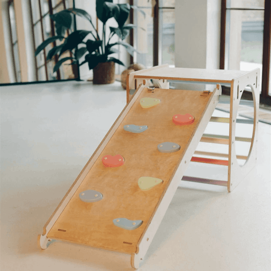 Spielset "Classic" natur - Kletterdreieck mit Kletterrutsche - Kletterling – einfach Kind sein