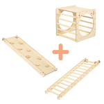 Spielset "Freunde" natur - Kletterwürfel mit einer Kletter - und Rutschrampe - Kletterling – einfach Kind sein