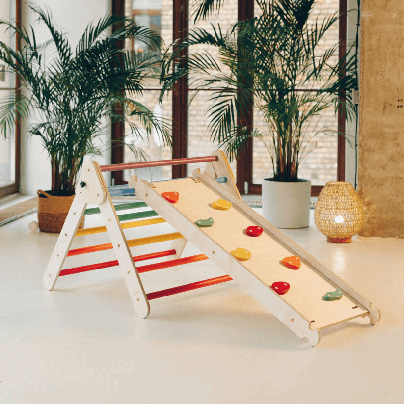 Spielset "Classic" natur - Kletterdreieck mit Kletterrutsche - Kletterling – einfach Kind sein