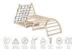 3er Set LEMURENLING UP | dreiseitiges Kletterdreieck (Orang - Utan 87cm) mit Rutsche & Hörnchen Wippe - Kletterling – einfach Kind sein