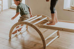 3er Set LEMURENLING UP | dreiseitiges Kletterdreieck (Orang - Utan 87cm) mit Rutsche & Hörnchen Wippe - Kletterling – einfach Kind sein