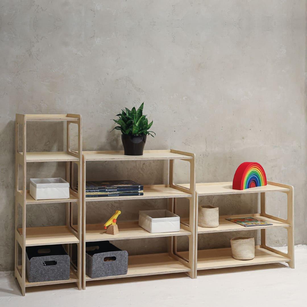 Montessori Regal mit drei Etagen - Kletterling – einfach Kind sein