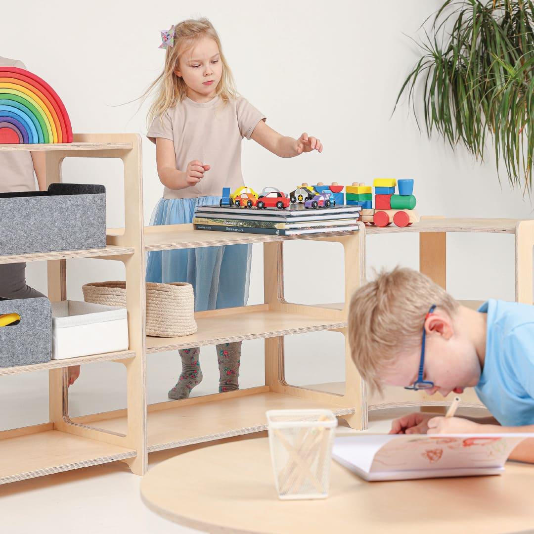 Montessori Regal mit drei Etagen - Kletterling – einfach Kind sein