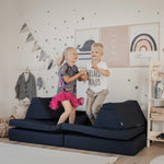 Universelles Kindersofa von monboxy in Navy Blau - Kletterling – einfach Kind sein