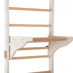 Sprossenwand mit Klimmzugstange, Dip-Barren, Ringen & Kletterrampe – PRO 3 weiß | RINAGYM – Ansicht 7