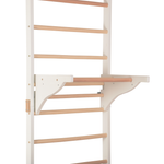Sprossenwand mit Klimmzugstange, Dip-Barren, Ringen & Kletterrampe – PRO 3 weiß | RINAGYM – Ansicht 8
