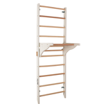 Sprossenwand mit Dip-Barren und abnehmbarer Klimmzugstange – Modell PRO PURE weiß, verstärkte Konstruktion für das Training zu Hause – Ansicht 10