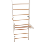 Sprossenwand mit Dip-Barren und abnehmbarer Klimmzugstange – Modell PRO PURE weiß, verstärkte Konstruktion für das Training zu Hause – Ansicht 16