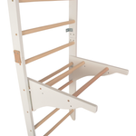 Sprossenwand mit Dip-Barren und abnehmbarer Klimmzugstange – Modell PRO PURE weiß, verstärkte Konstruktion für das Training zu Hause – Ansicht 17