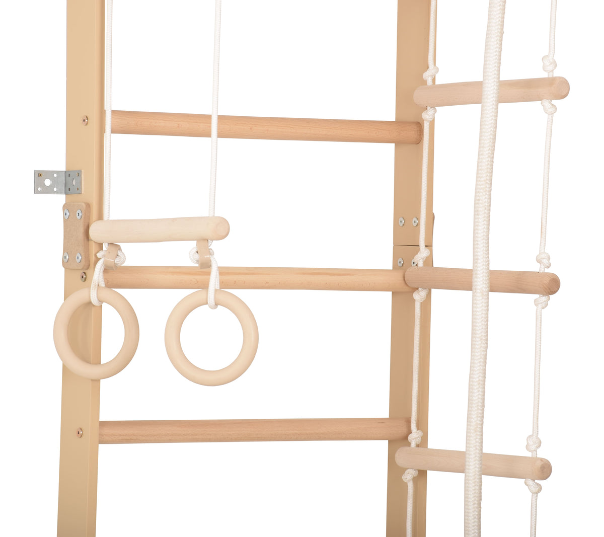 Sprossenwand für Heimtraining mit fixiertem Reck & Kletterbrett – Fitnessgerät für die ganze Familie – Kompakt & vielseitig (SPR B+slide) – Ansicht 7