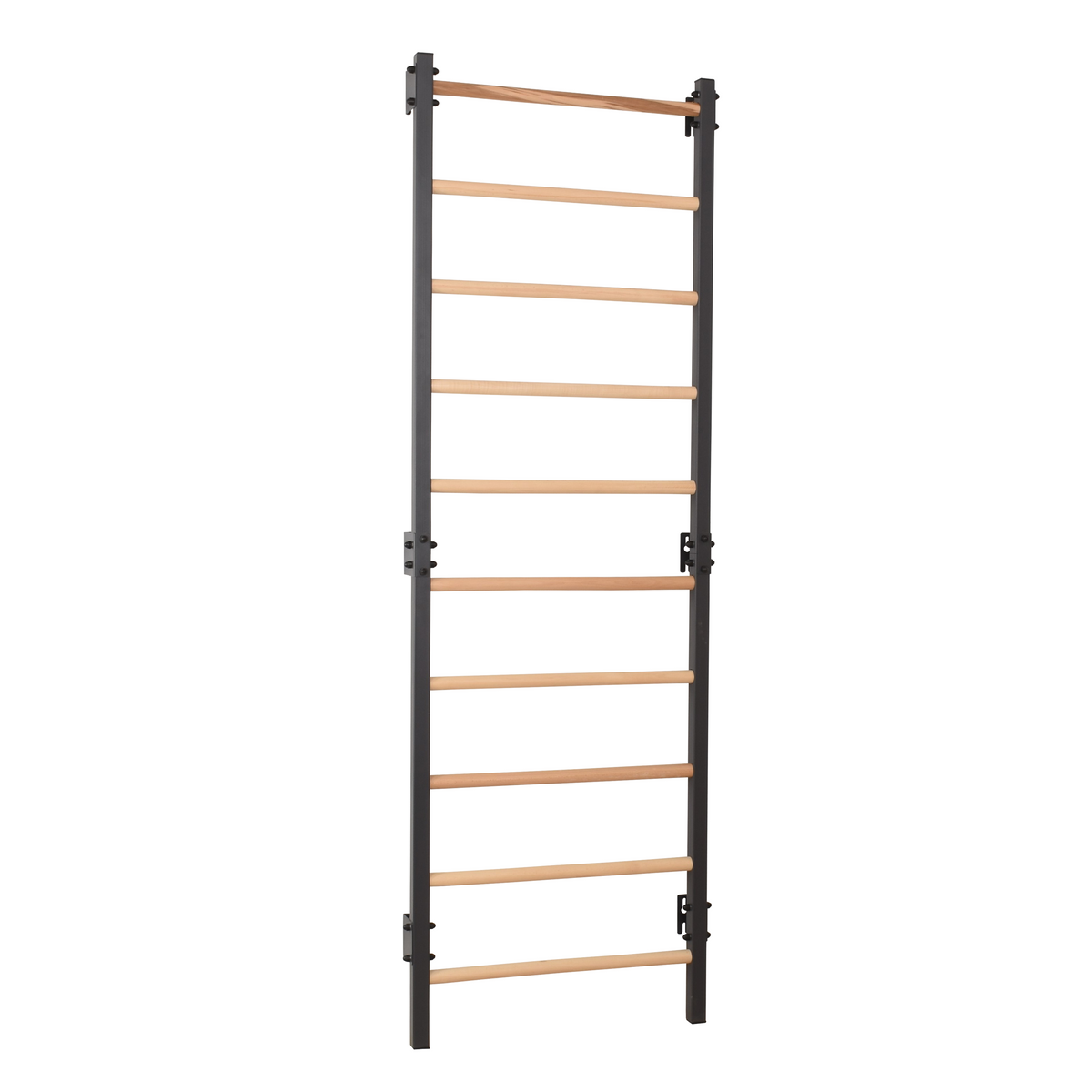 Metallische Sprossenwand STEEL 1 – Graphit mit Buchenholzsprossen | RINAGYM – Ansicht 10