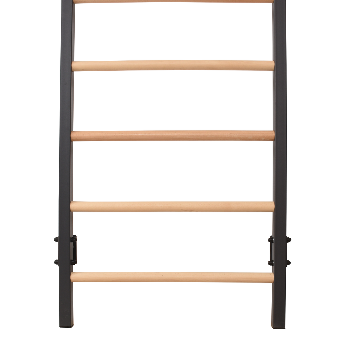 Metallische Sprossenwand STEEL KOM 2 – Graphit mit Klimmzugstange, Ringen und Strickleiter | RINAGYM – Ansicht 7