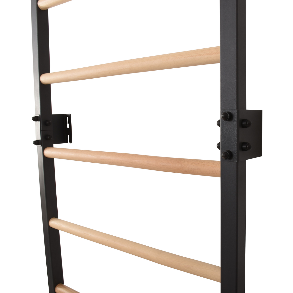 Metallische Sprossenwand STEEL KOM 2 – Graphit mit Klimmzugstange, Ringen und Strickleiter | RINAGYM – Ansicht 10