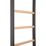 Metallische Sprossenwand STEEL KOM 2 – Graphit mit Klimmzugstange, Ringen und Strickleiter | RINAGYM – Ansicht 11