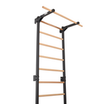 Metallische Sprossenwand STEEL PURE mit Klimmzugstange – Graphit | RINAGYM – Ansicht 3