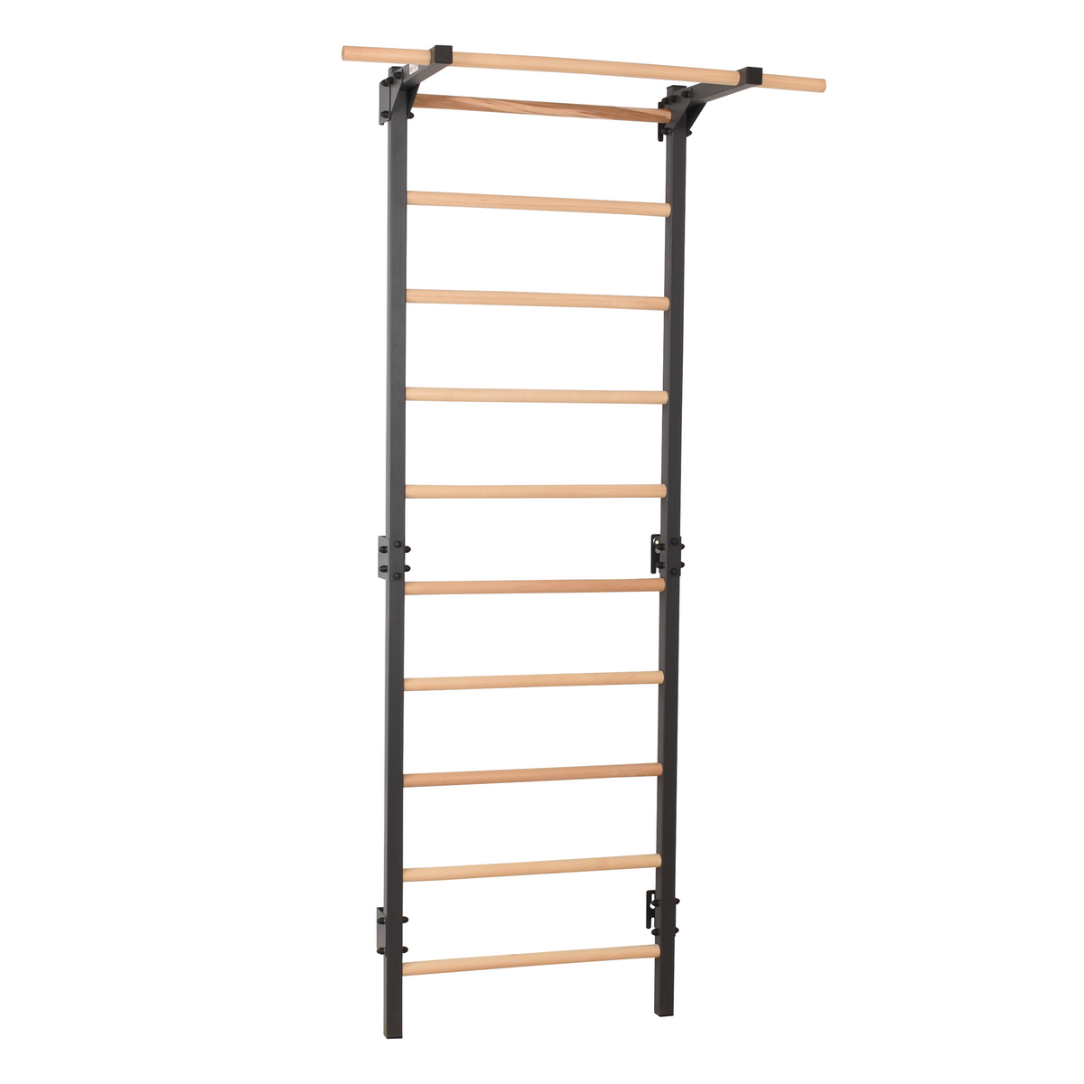 Metallische Sprossenwand STEEL PURE mit Klimmzugstange – Graphit | RINAGYM – Ansicht 14