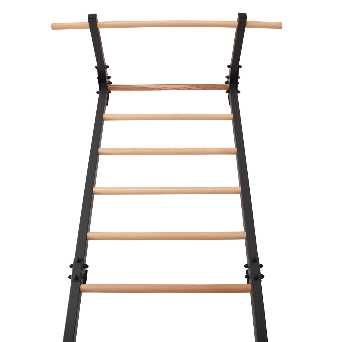 Metallische Sprossenwand STEEL PURE mit Klimmzugstange – Graphit | RINAGYM – Ansicht 15