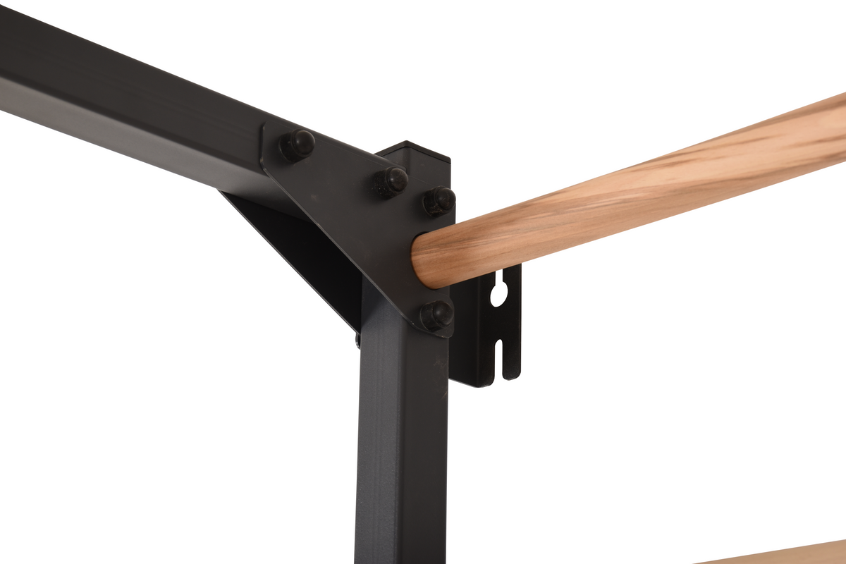 Metallische Sprossenwand STEEL PURE mit Klimmzugstange – Graphit | RINAGYM – Ansicht 18