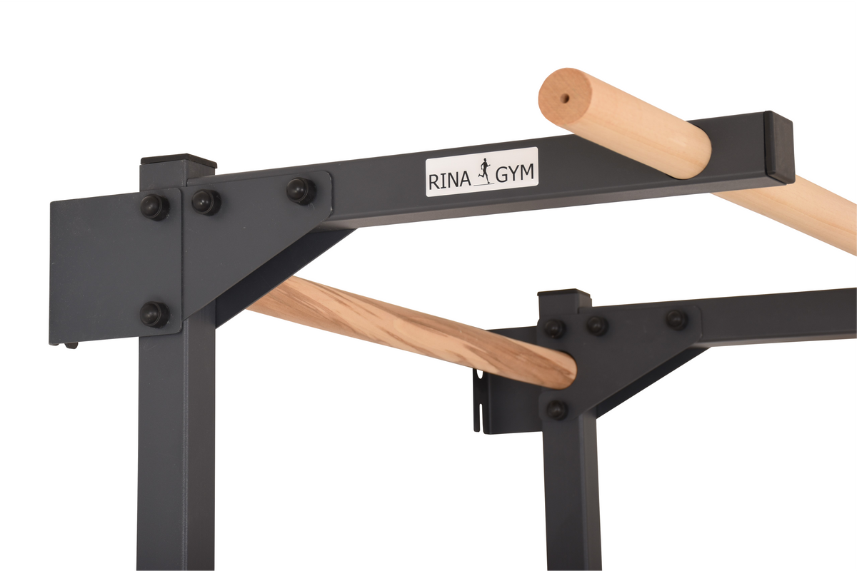 Metallische Sprossenwand STEEL PURE mit Klimmzugstange – Graphit | RINAGYM – Ansicht 20