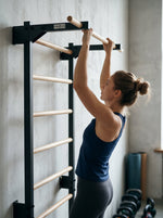 Metallische Sprossenwand STEEL PURE mit Klimmzugstange – Graphit | RINAGYM – Ansicht 21