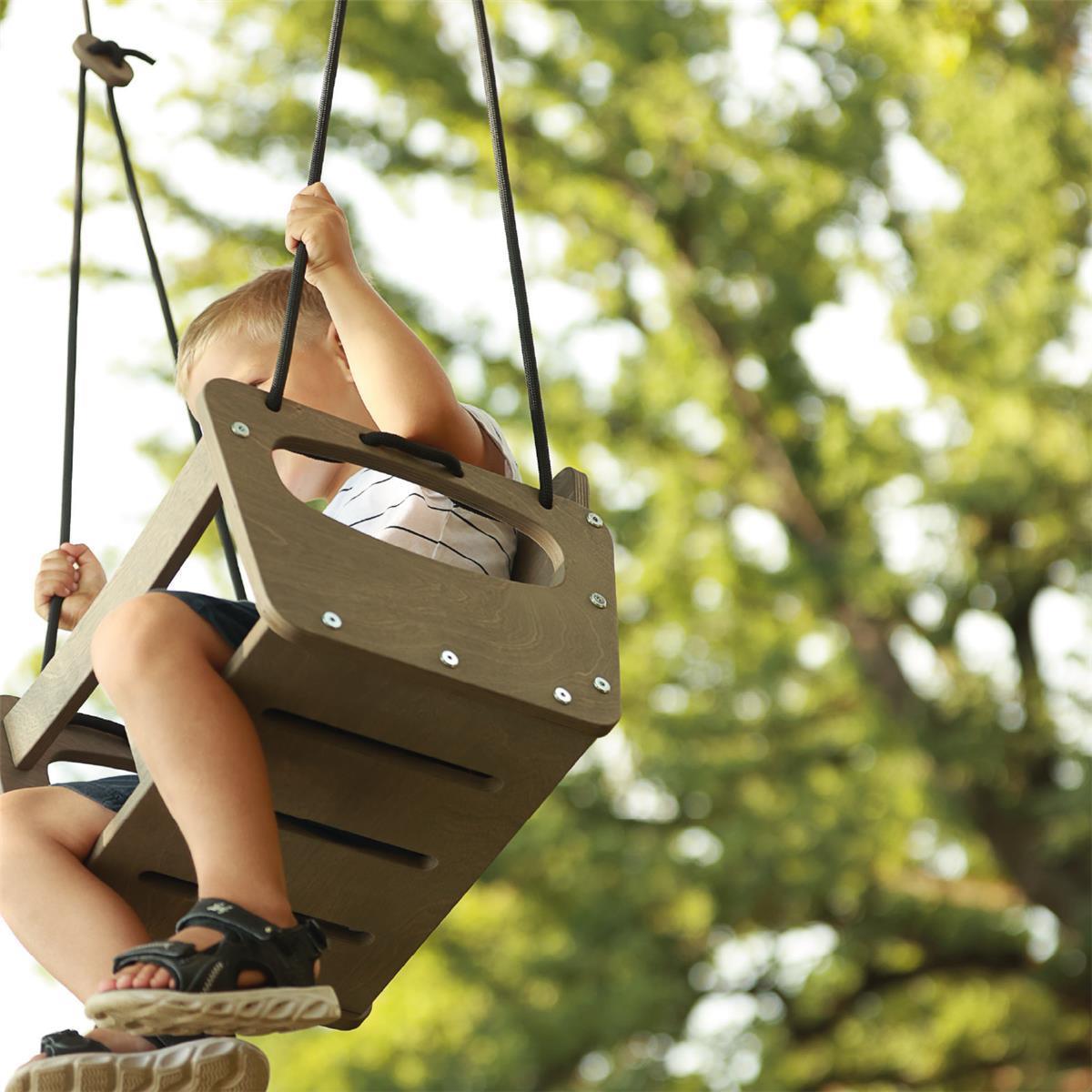 Baby Schaukel für Kinder Set braun - Kletterling – einfach Kind sein