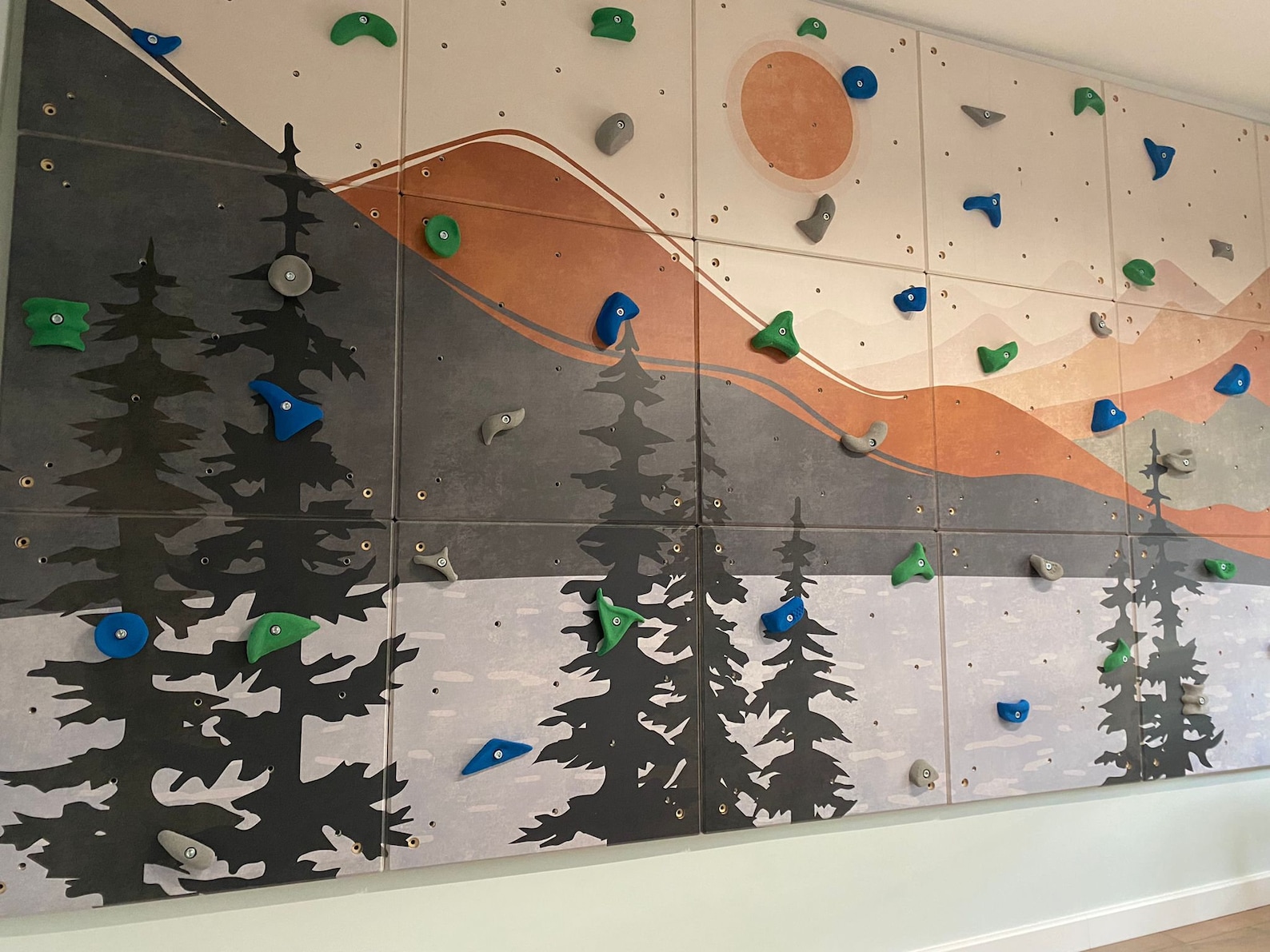 Riesige Kletterwand Boulderwand für Zuhause 15 Panele Schwarz