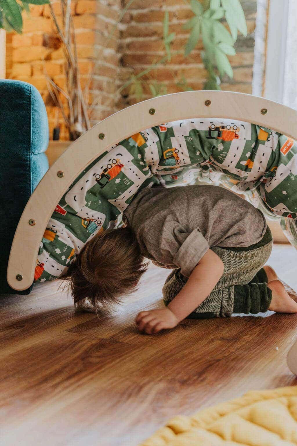 Faultier - Kissen / Bodenkissen für Kletterdreiecke, Bögen und Wippe mit Polyesterfüllung (mit waschbarem Baumwollbezug) Orang-Utan Katzen