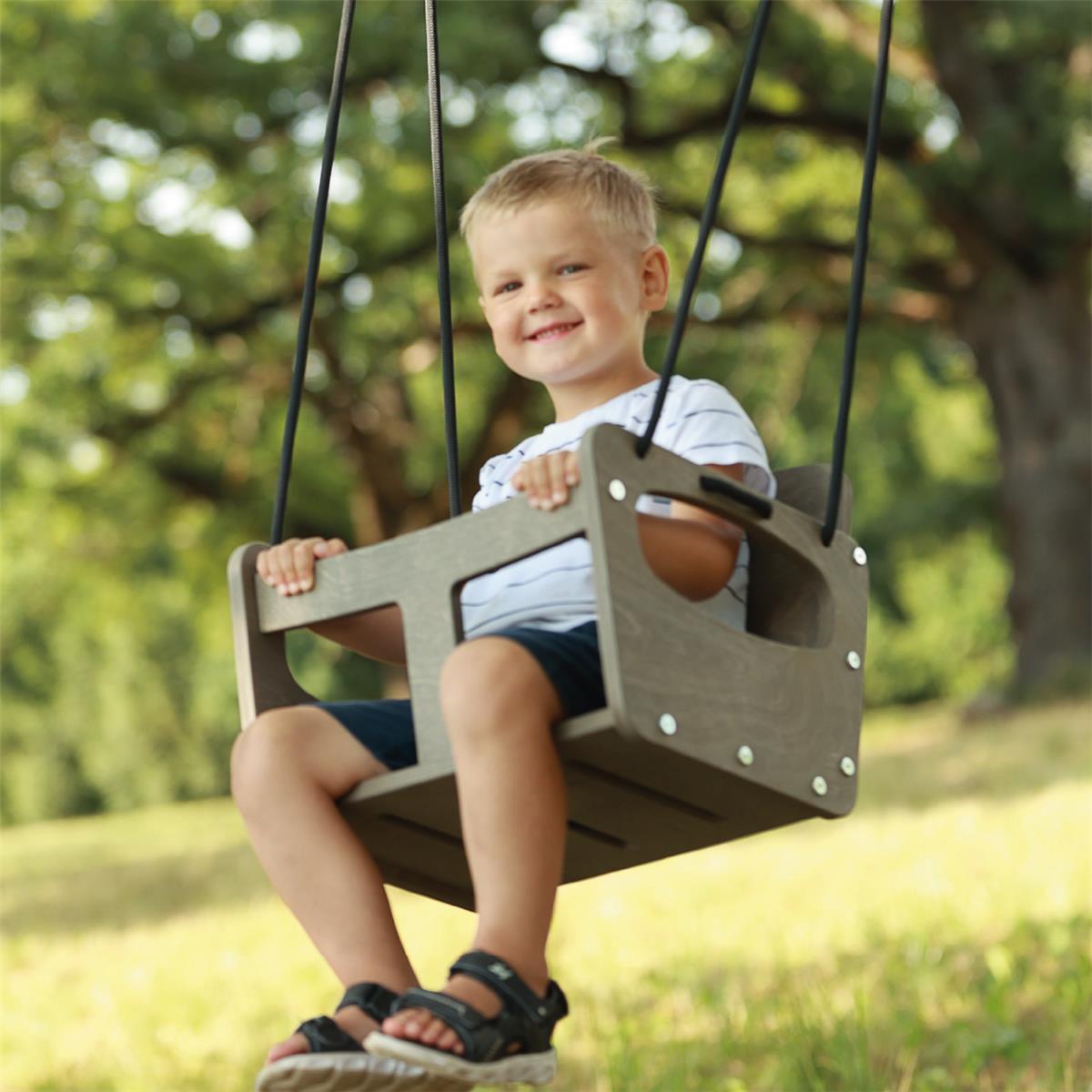 Baby Schaukel für Kinder Set grau