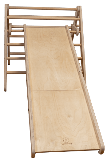 Climber & Slide - 2x höhenverstellbares, klappbares Kletterdreieck mit Rutsche von Born Ready Toys