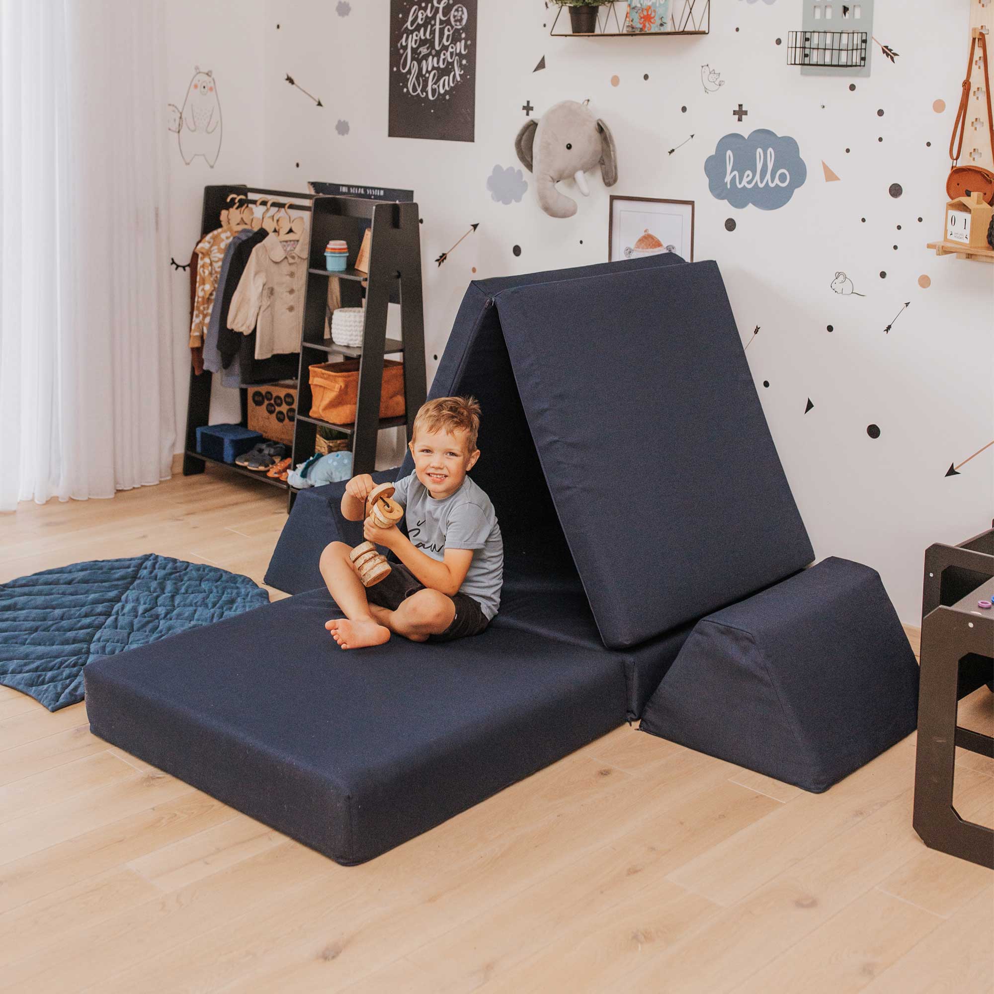 Universelles Kindersofa von monboxy in Navy Blau