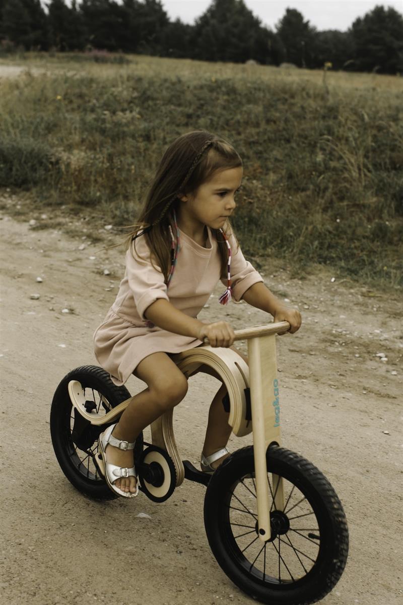 Balance Bike 3in1 aus Holz - mitwachsendes Laufrad für Kinder ab 6 Monaten bis 6 Jahre mit Fahrrad Erweiterung