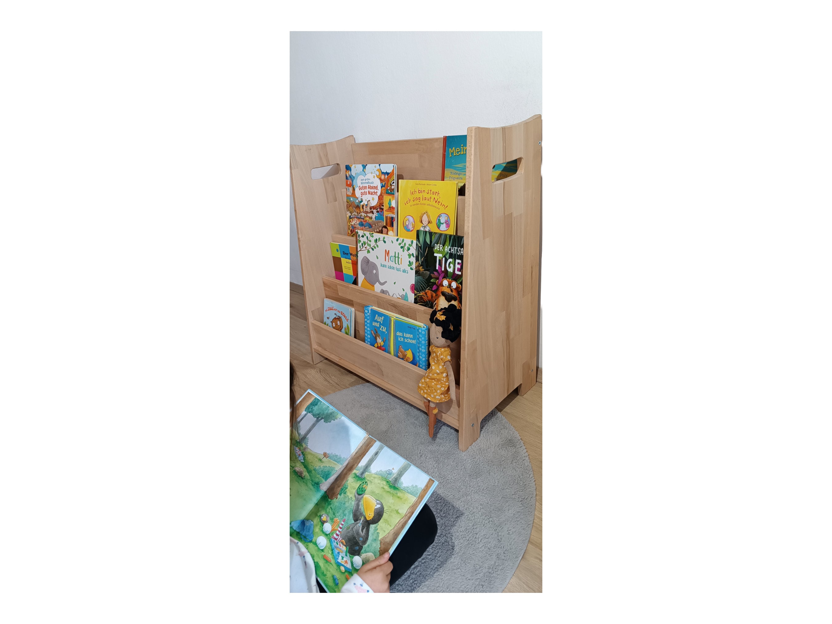 Montessori Bücherregal fürs Kinderzimmer 75 cm x 50 cm x 36 cm