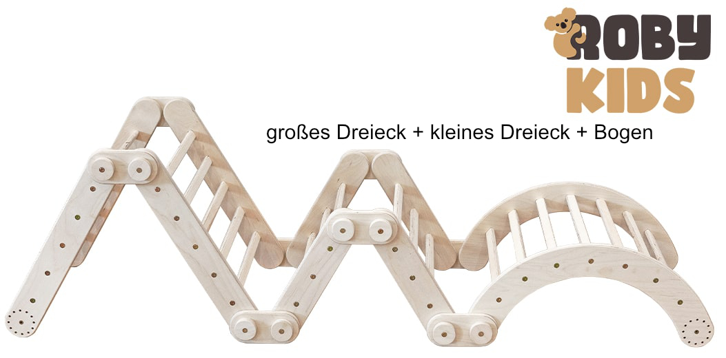 Modulares Klettersystem von Roby-Kids - individuell und erweiterbar großes Dreieck + kleines Dreieck + Bogen