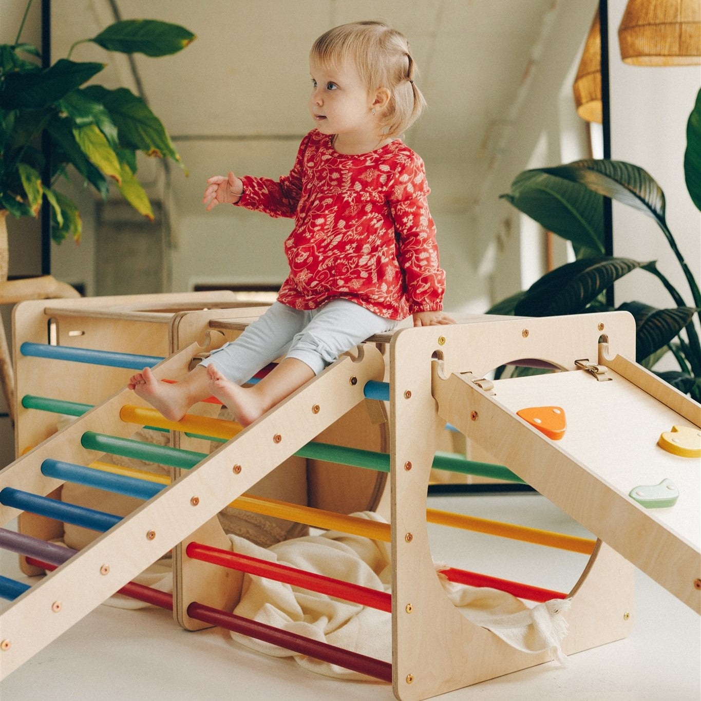 Montessori Kletterwürfel "Entdecker" Regenbogen