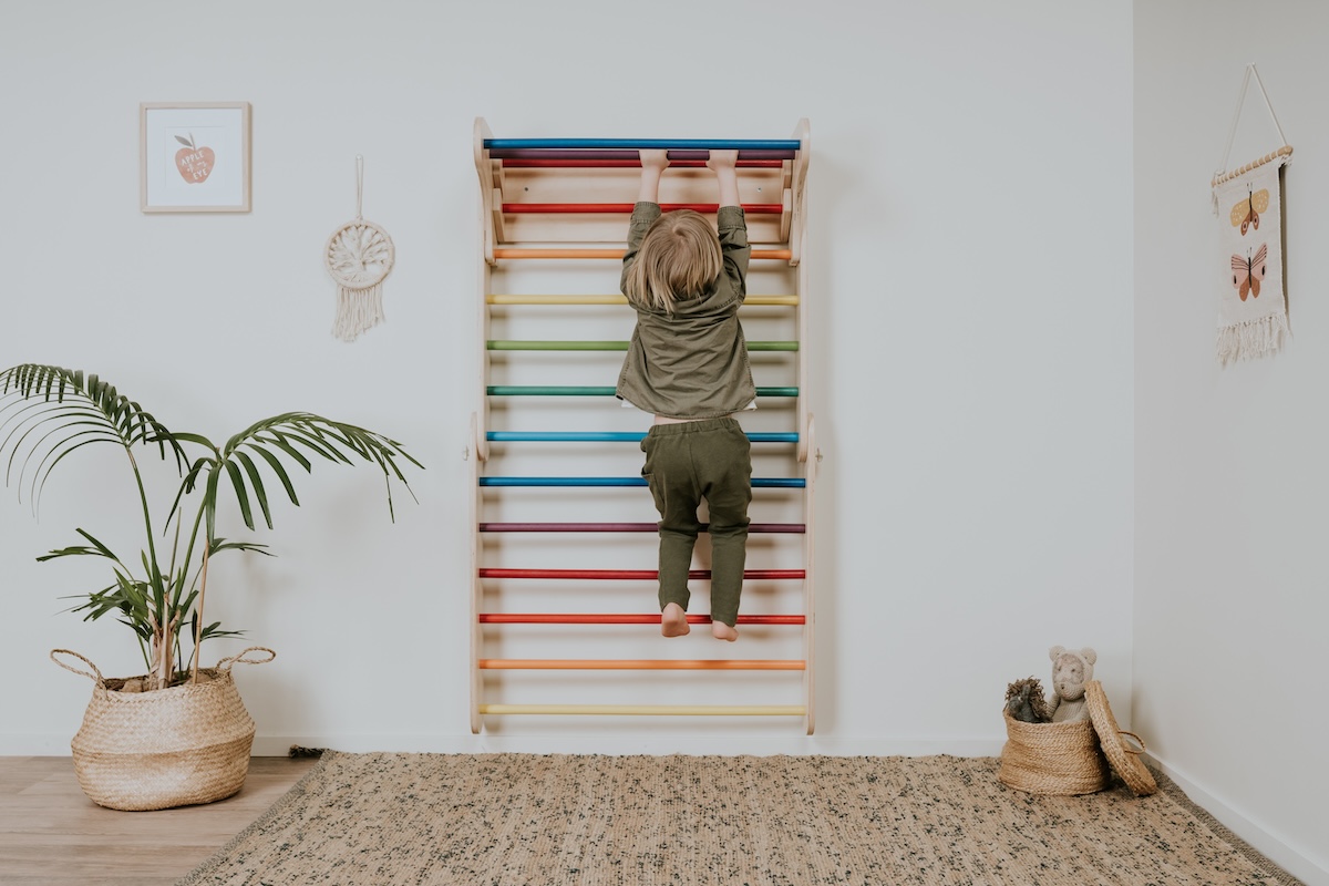 Pikler Dreieck und Sprossenwand 2in1 von leg&go Regenbogen