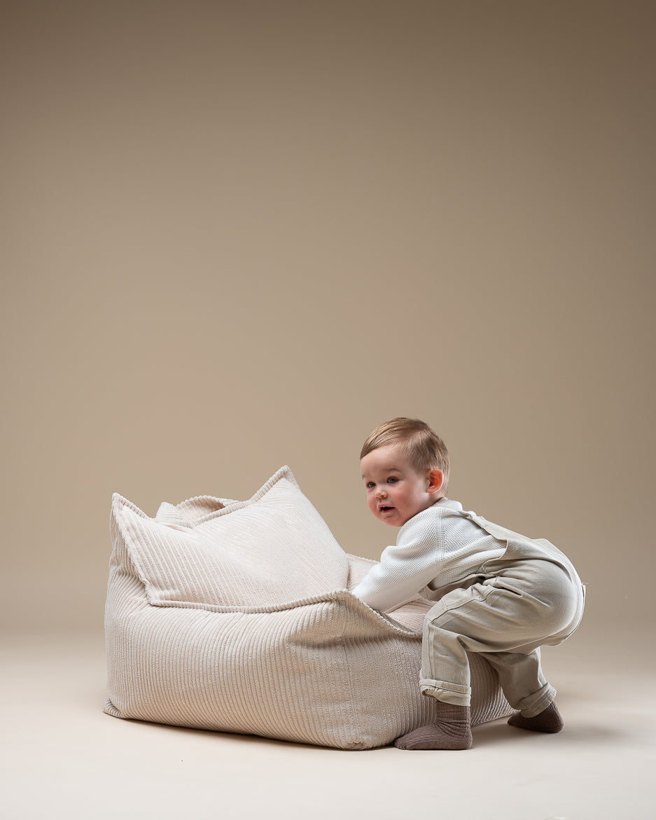 wigiwama Sitzsack Sessel in Creme aus Cord